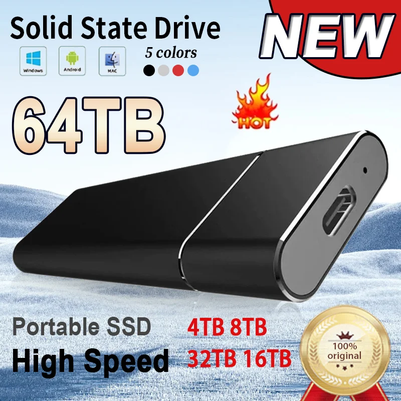 

1TB HD External Hard Drive 500GB 2TB SSD Portable Hard Drive USB3.1 M.2 High Speed HDD Storage Device for Laptop PC MacBook