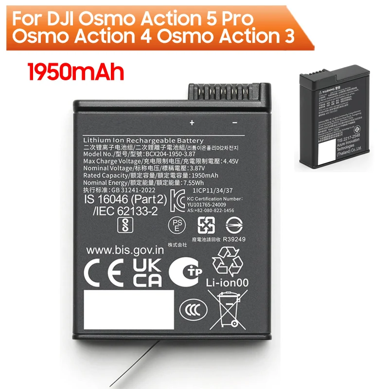 For DJI Osmo Action 5 Pro Action 6 Action4 Osmo Action3 DJI Osmo 360 High-Quality Battery 1950mAh