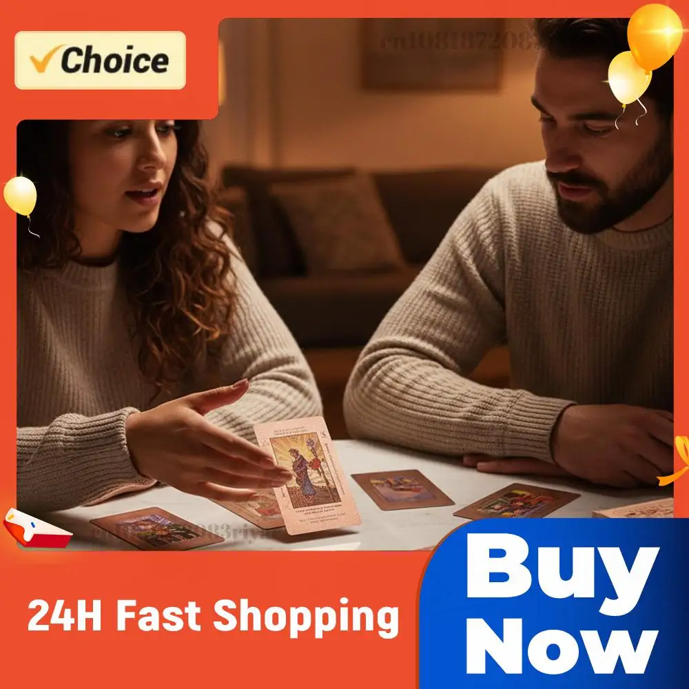 78-teiliges Klassisches Mystisches Wahrsage-Set mit Anleitungsbuch Roségold Wasserfeste Tarotkarten mit Bedeutungen darauf für Anfänger