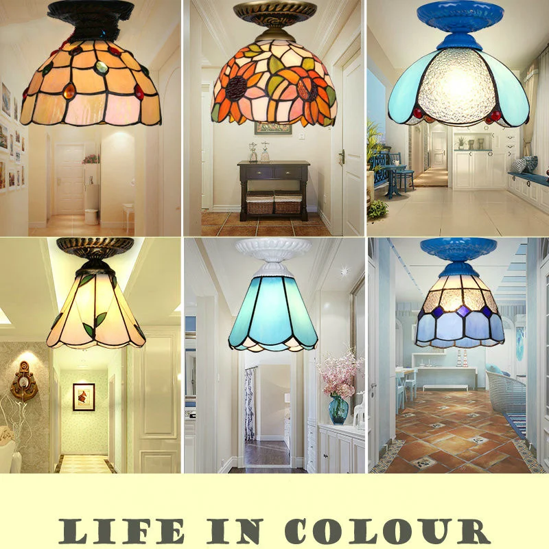 

Modern Creative Glass Led Ceiling Light With 7w E27 Bulb Bedroom Bathroom Lighting Corridor Balcony Hallway Ceiling Lamp