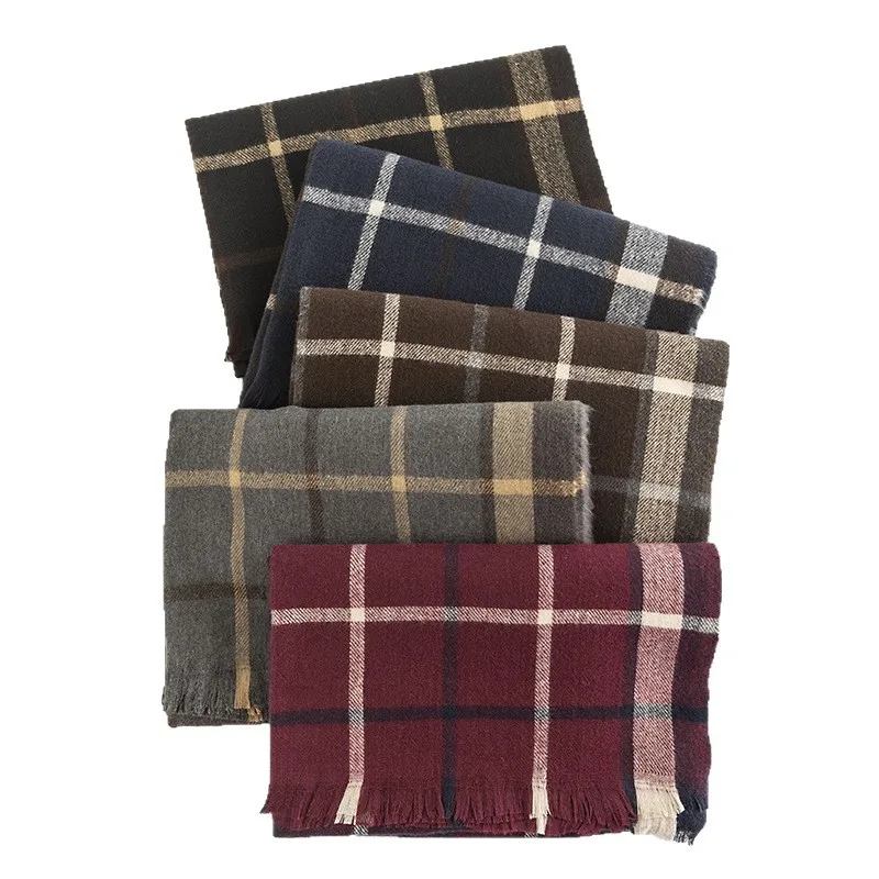 

New Plaid Moody Fringe Scarf Women Men Autumn Winter Korean Style Fashion Shawl Hijab Hair Wrap Simple Warm Large Neck Warmer