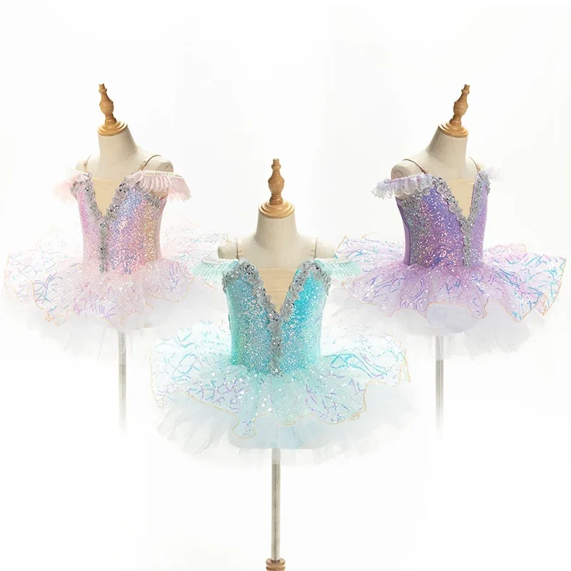 Children Ballet Skirt Girl Pop Sequin Princess Dress Ballet Tutu Performance Clothes Kids Girls Contemporary Dance Costumes