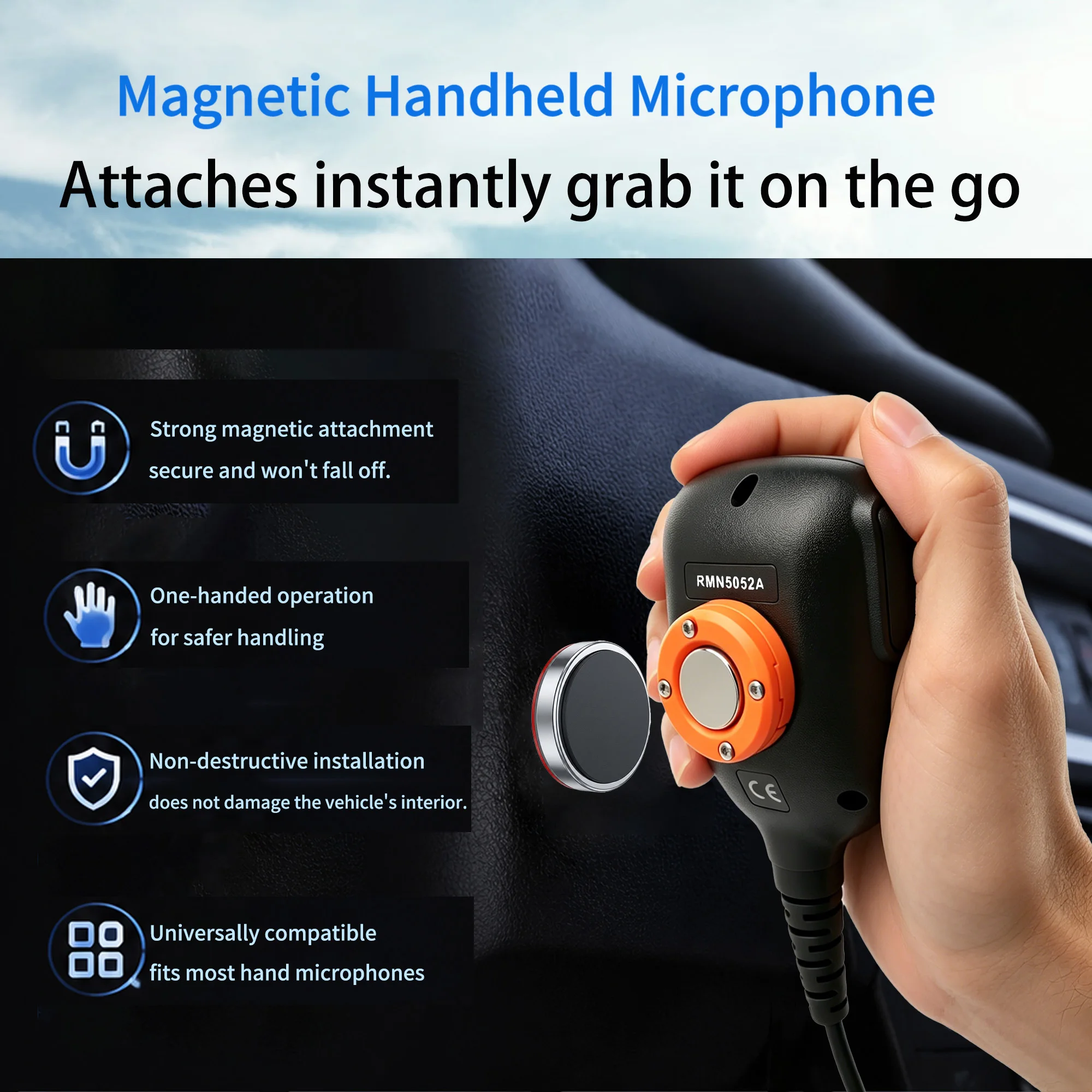 Universal Magnetic Back Clip for Walkie Talkie Speaker Mic Two Way Radio Accessories
