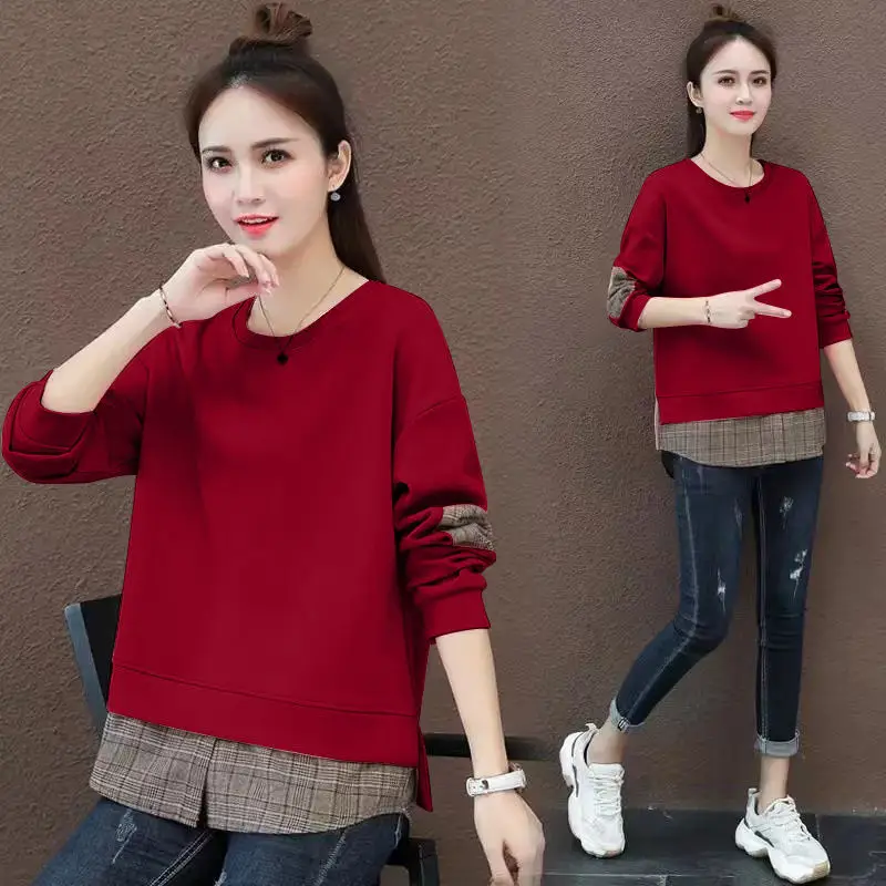 plus Size 230 Pou Hoodie Women's Autumn Winter Loose Long Sve Overhead Slimming Faionable Outerwear INS Sle Top