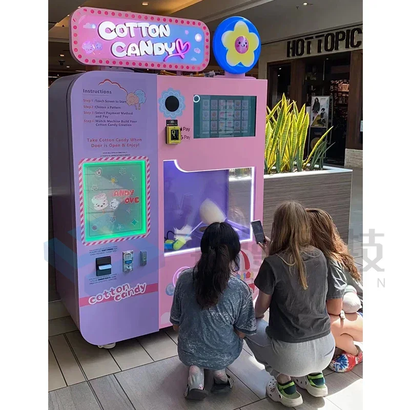 Fully Automatic Cotton Candy High Quality Electric Cotton Candy Making Machine With Vending Machine Cotton Candy