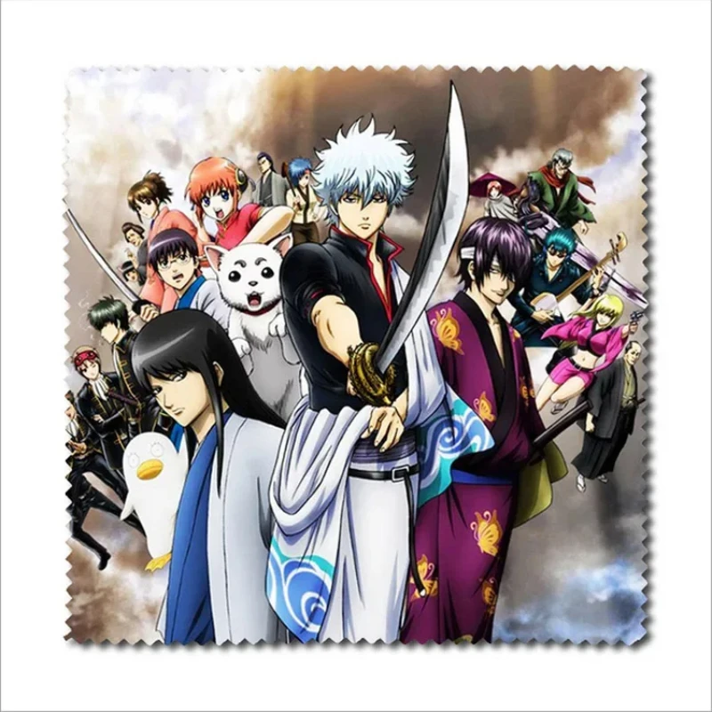 

1pc Anime Gintama Sakata Gintoki Flannel Glasses Clean Cloth Okita Sougo Sadaharu Eyewear Accessories