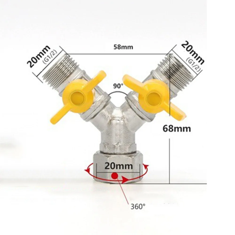 

2/3, латунный переключающий клапан, 1/2 дюйма, зазубристый шланг, нержавеющий, 3-ходовой запорный клапан, простой в установке, шаровой кран Y-образной формы с защитой от протечек