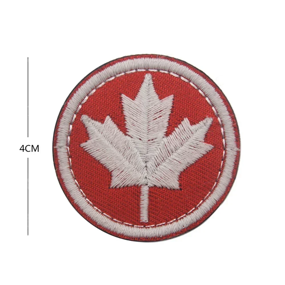 Canada Flag Embroidered Patch Maple Leaf Canadian Flags Military Patches Tactical Emblem Hook & Loop 3D Clothing Backpacks Badge