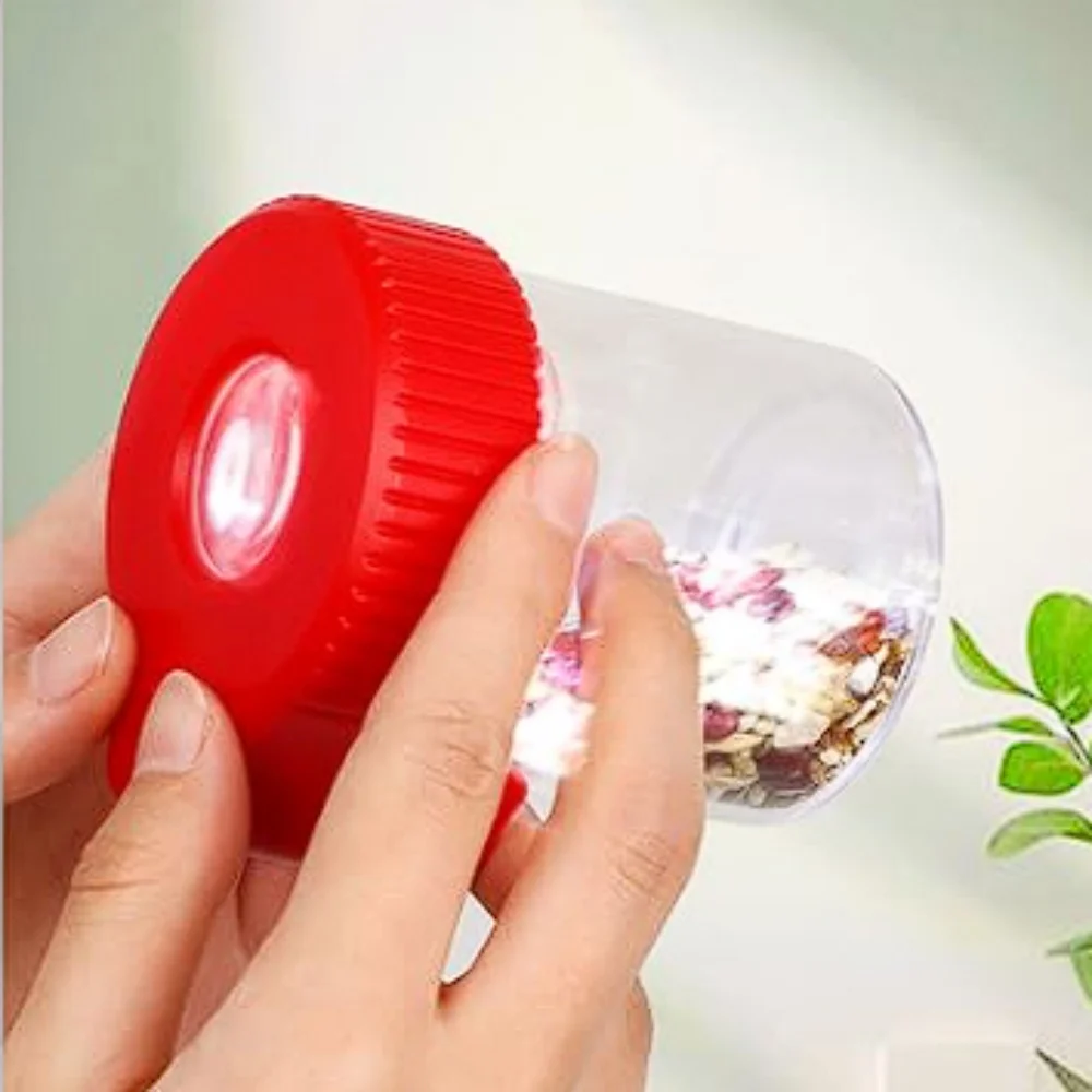 

Magnifying Tobacco Spice Moisturizing jar with Light-Up LED Transparent Glass Viewing Air Tight Storage Jars Smoking accessories