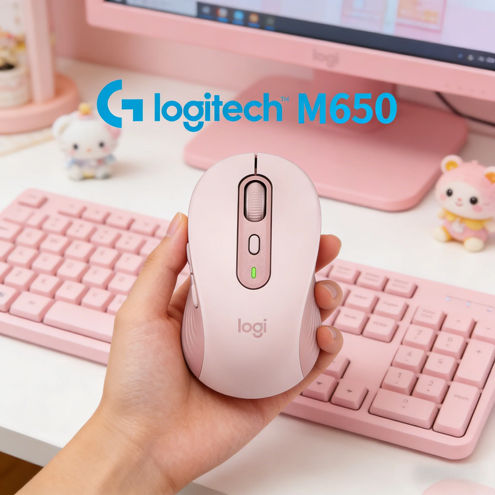 

Беспроводная эргономичная мышь Logitech M650L с бесшумным кликом и функцией Smart Scrolling, Logi Bolt, для Windows, Mac, ПК, ноутбуков