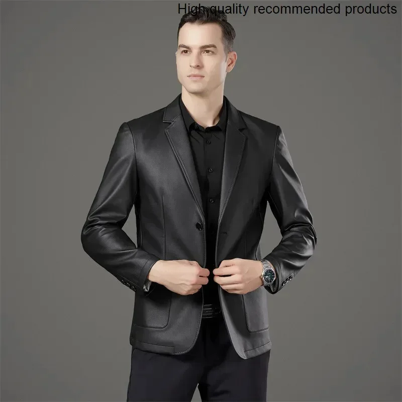 men's genuine leather jacket Brand autumn winter high-end business casual temperament fashion windproof genuine leather jacket