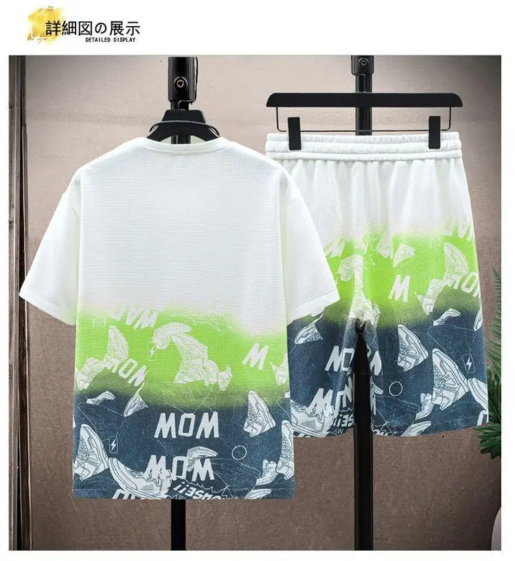 Summer Set For men T shirt sport short swear men\'s casual print short sleeved shorts two-piece  quick-drying running sportswear