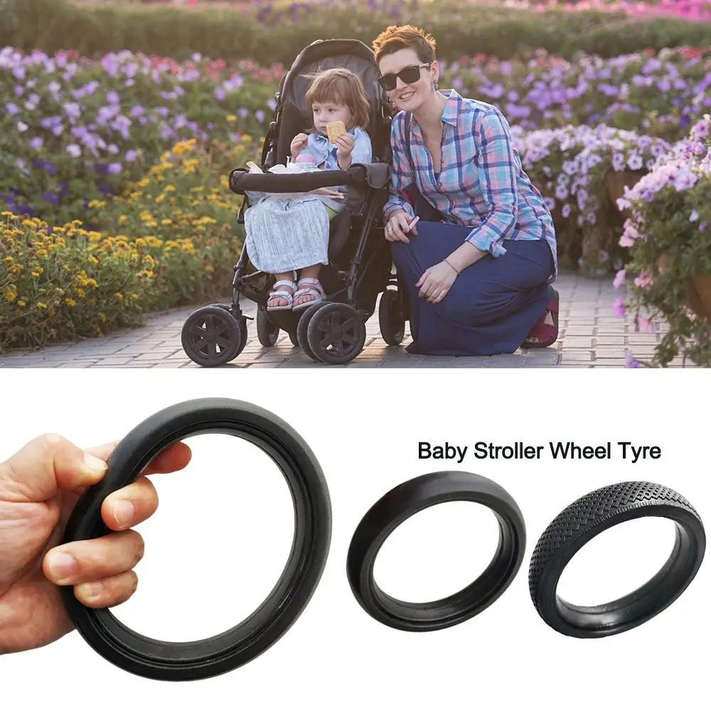 Rubber Baby Stroller Wheel Tyre Silent Bearings Stroller Replacement Kids Pushchair Wheel Tyre for Babyzenes Yoyo Yoya YuYu