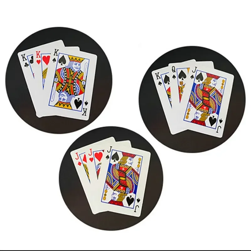 Three Card Change Playing Cards Poker Magic Tricks Close Up Street Illusion Gimmick Mentalism Kid Child Puzzle Toy Magia Card