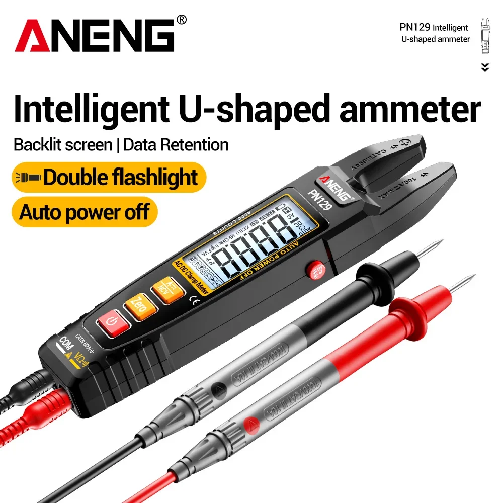 ANENG PN129 Clamp Meter Smart Multimeter 4000 Counts  Non-contactAC/DC Voltage 600V Current Resistance NCV Sensing Detection