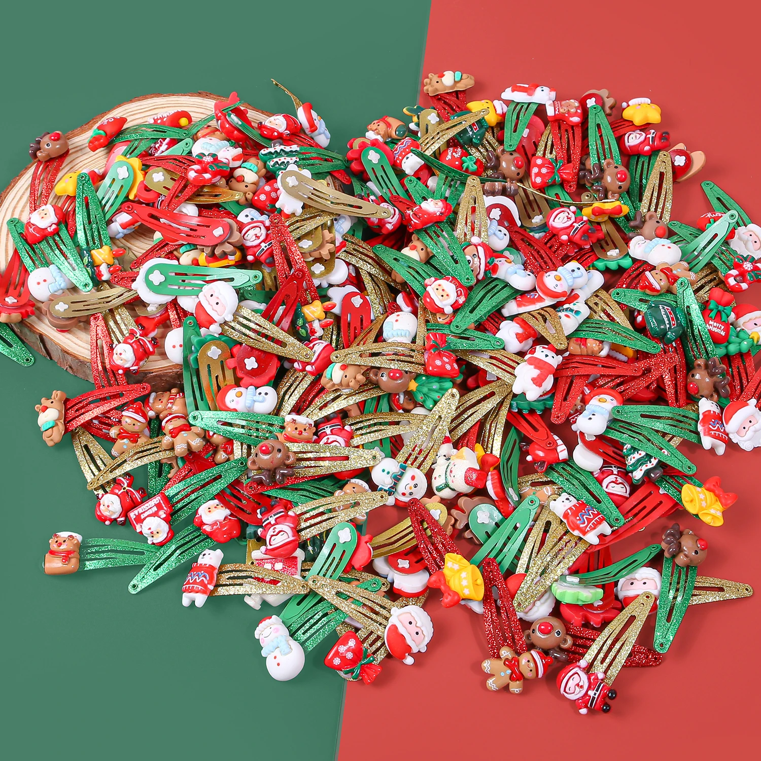 10/20/30PCS Cartoon Christmas Hair Clips Girls Party Hair Barrettes Clips Christmas Hair Clip Children Kids Hair Accessories