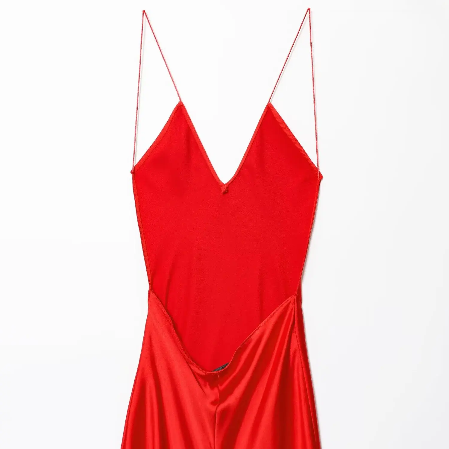 Ele High-Waisted Long Silk Satin Bal Strapl Dr Women's Summer Casual V-Ne Polyester Fiber Gown