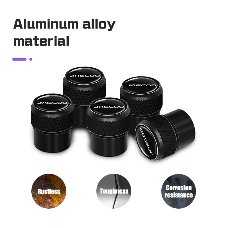 Para jaecoo j7 j8 j6 pehev 2023 2024 2025 4 pçs tampas da válvula do pneu da roda de carro liga alumínio pneu haste ar capa acessórios à prova dwaterproof água