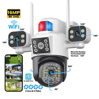 HongGlobal 16MP 8K Night Vision Outdoor a O-KAM Pro Four Lenses CCTV Wireless WiFi Home Security Surveillance Camera