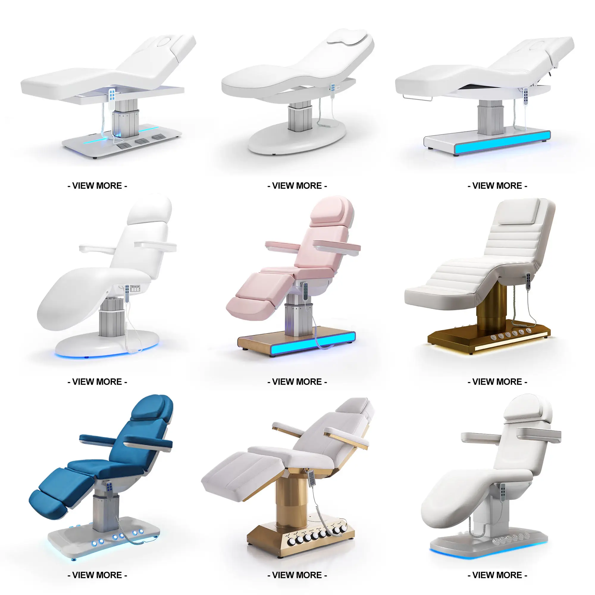 

Tattoo Embroidery Eyelash Bed Modern Beauty Salon Center Facial Spa Bed with Foot Control Luminous Diode Electric