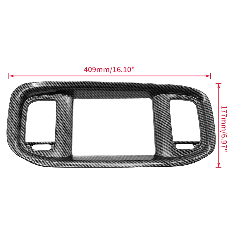 Carbon Fiber Dashboard DVD Navigation Screen Frame Cover Trim For Dodge Charger 2015+