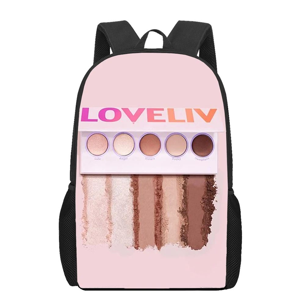 Eyeshadow Lipstick Art School Bags for Girls Boy Kid Backpack Women Mochila Students Book Bag Children Shoulder Bag Lightweight