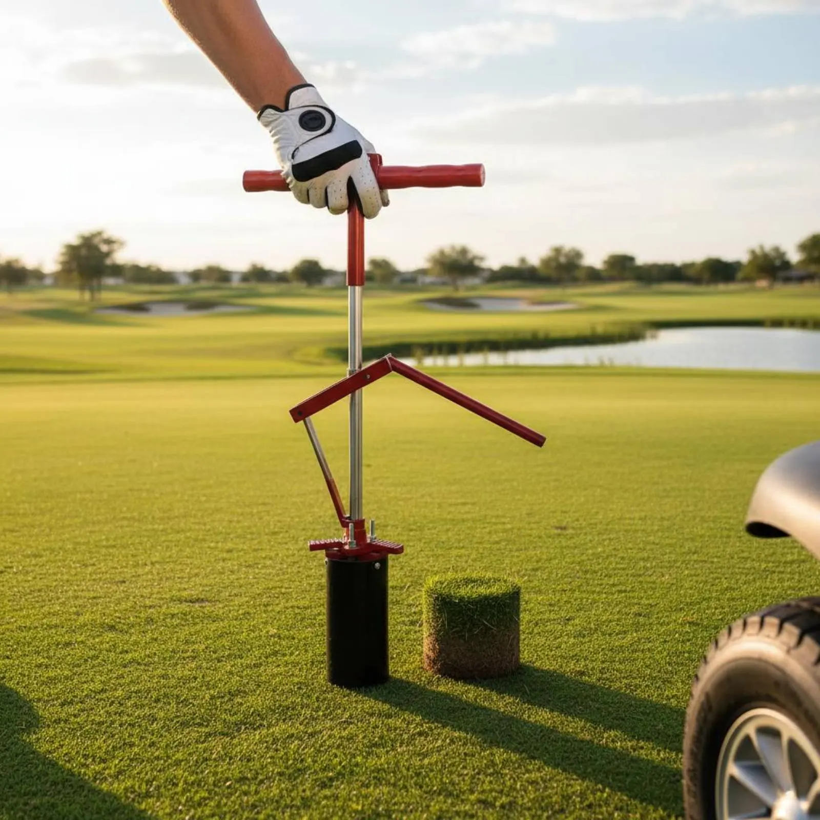 

Golf Hole Cutter Sturdy Metal Body Golf Cup Cutter Cup Digger USGA Standard Sports Gear Soil Ejector for Groundskeepers