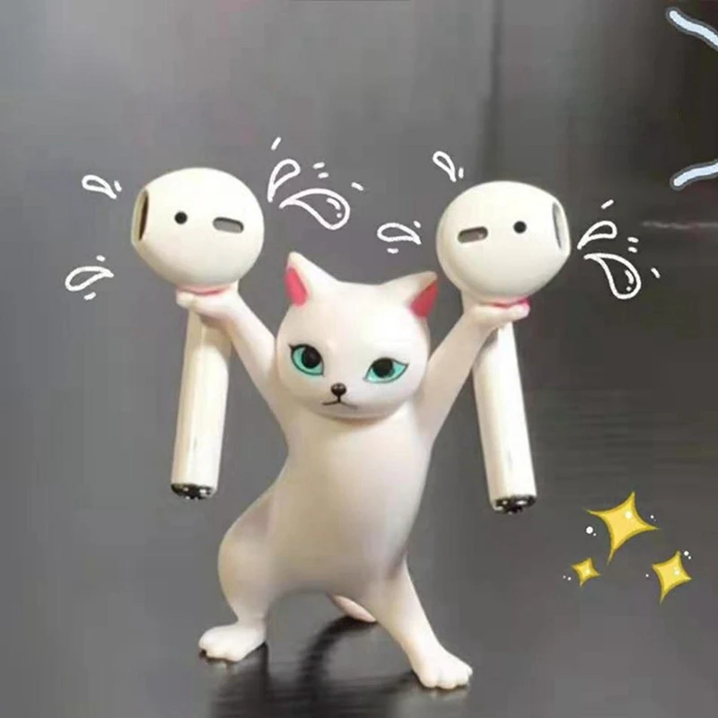 5 PCS Dancing Cat Holder Headset Stand Cat Coffin Dance Cat Pen Holder Desktop Display Stand Cute Decoration