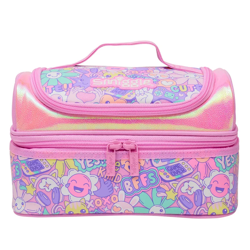 Australian Smiggle Backpack For Girls Large Capacity Primary Pink Sunflower School Bag Cute Lunch Bag Pencil Case Wallet - Image 4