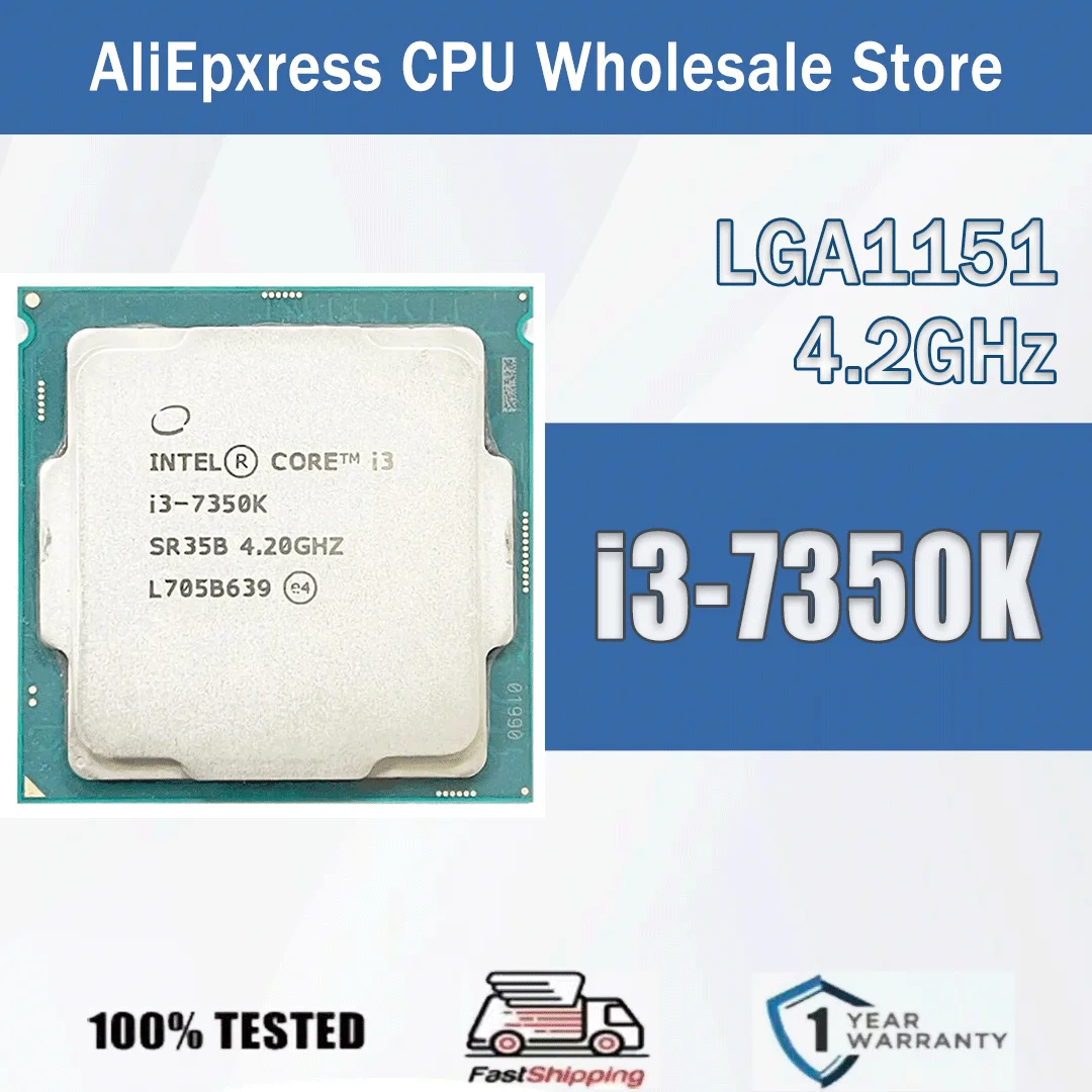 Intel Core I3-7350K 4.2 GHz Dual-Core Quad-Thread Computer CPU Processor Server I3 7350K 4M 60W Package LGA 1151