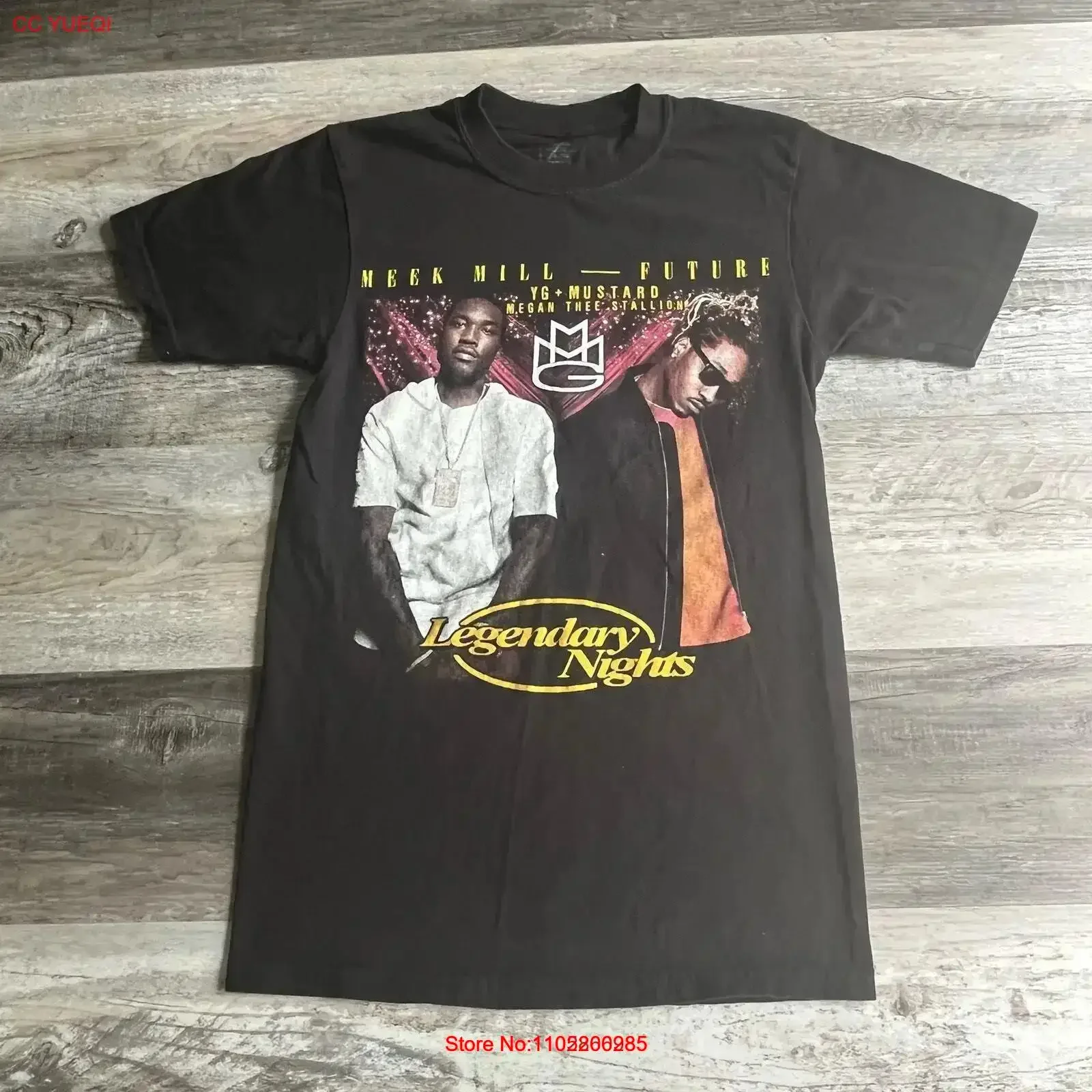 2019 Meek Mill X Future Meg Thee Stallion Rap concert tour t shirt legendary vintage Washed Unisex Stretched graphic Casual