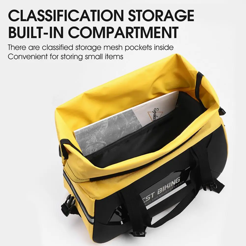 13-25L Bicycle Rear Seat Bag Reflective MTB Mountain Bike Pannier Bag Waterproof Cycling Rack Trunk Cargo Bag Bike Accessories