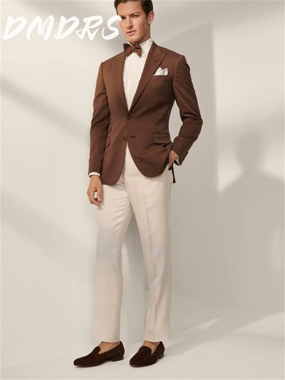 

Elegant Men Prom Suit 2PCS 2025 Simple Double Breasted Suit For Groomsmen Including Jacket Pants For Wedding Customized