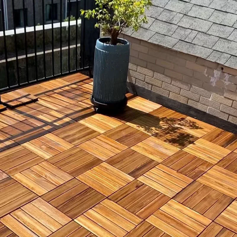 Garden Floor Terrace Self-laying Carbonized Wood Anti-corrosion  Balcony Splicing Outdoor Floor