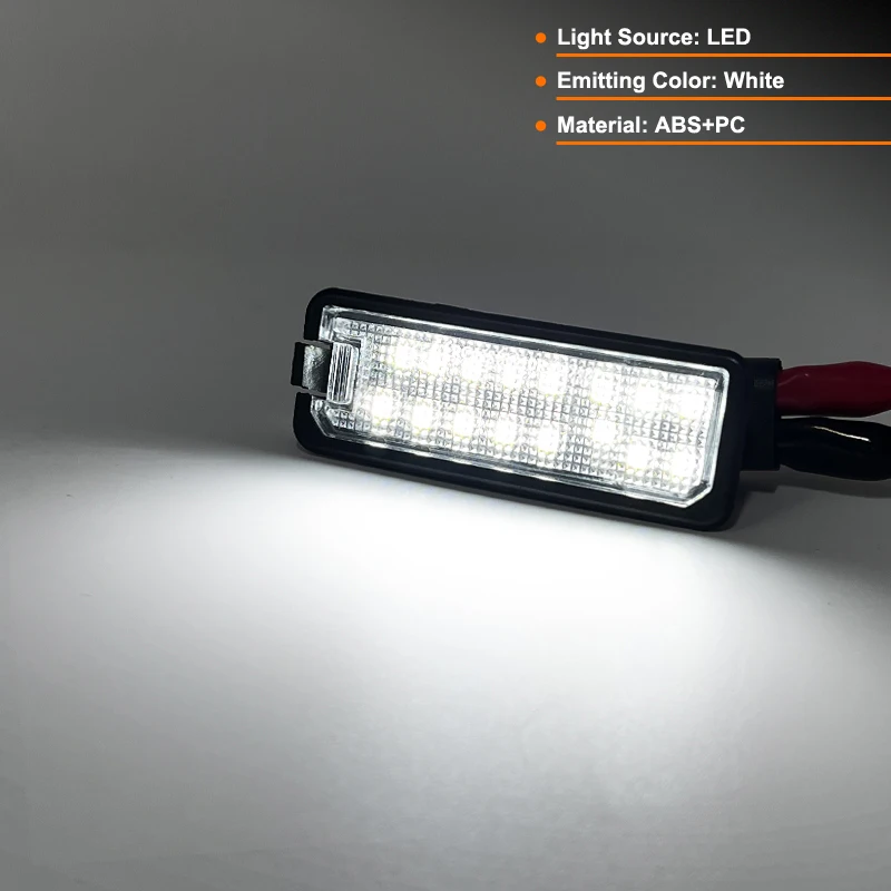 2Pcs For Audi Q8 2019-2022 R8 2007-2022 VW Golf Scirocco Passat New Beetle Polo White LED Number License Plate Light view 4