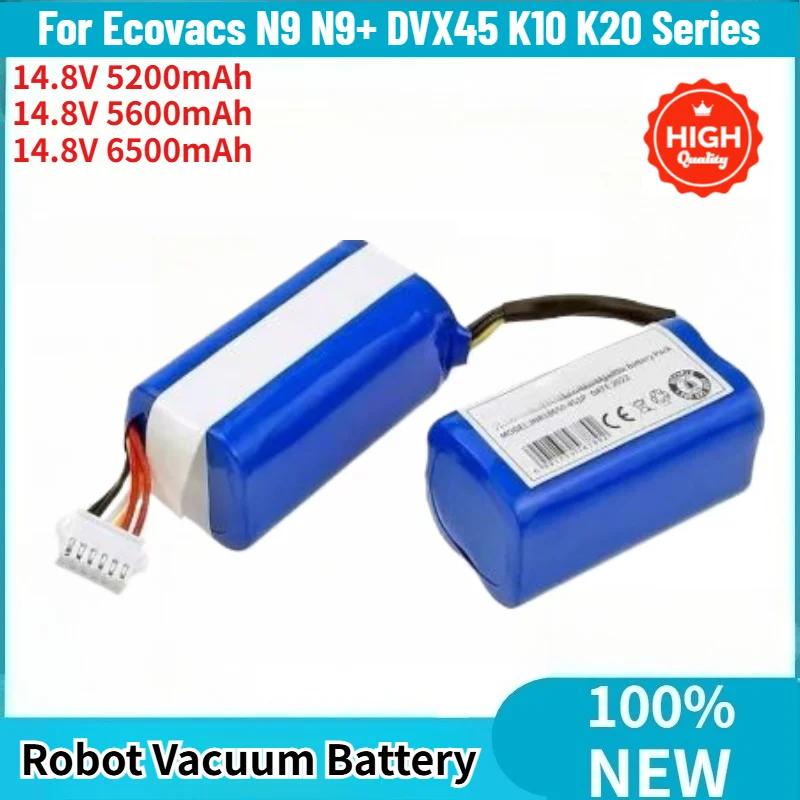 14.8V 5200mAh 5600mAh 6500mAh Battery For Ecovacs N9 N9+ DVX45 K10 K20 Series Robot Vacuum High Quality Replacement Battery