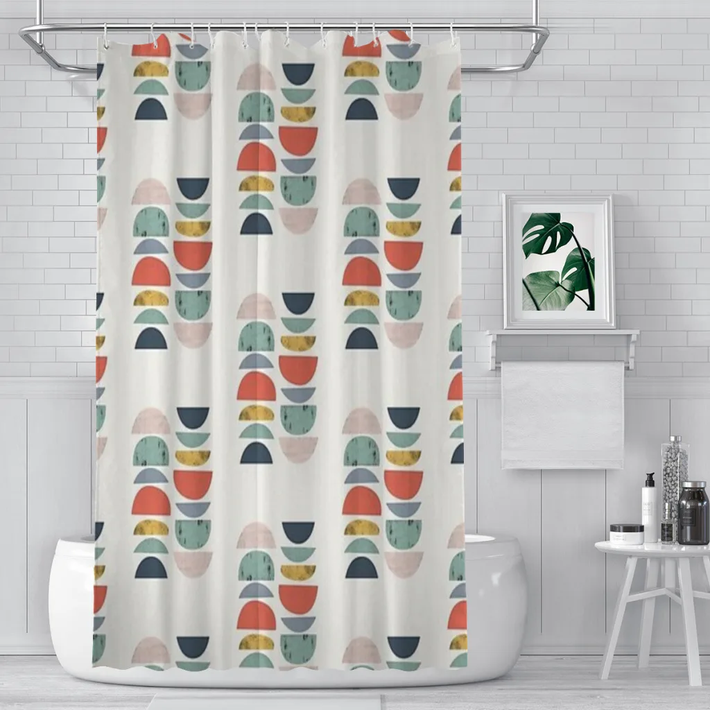 

Shower curtain Bathroom Mid Century Retro decor Modern household Curtain Festival gift