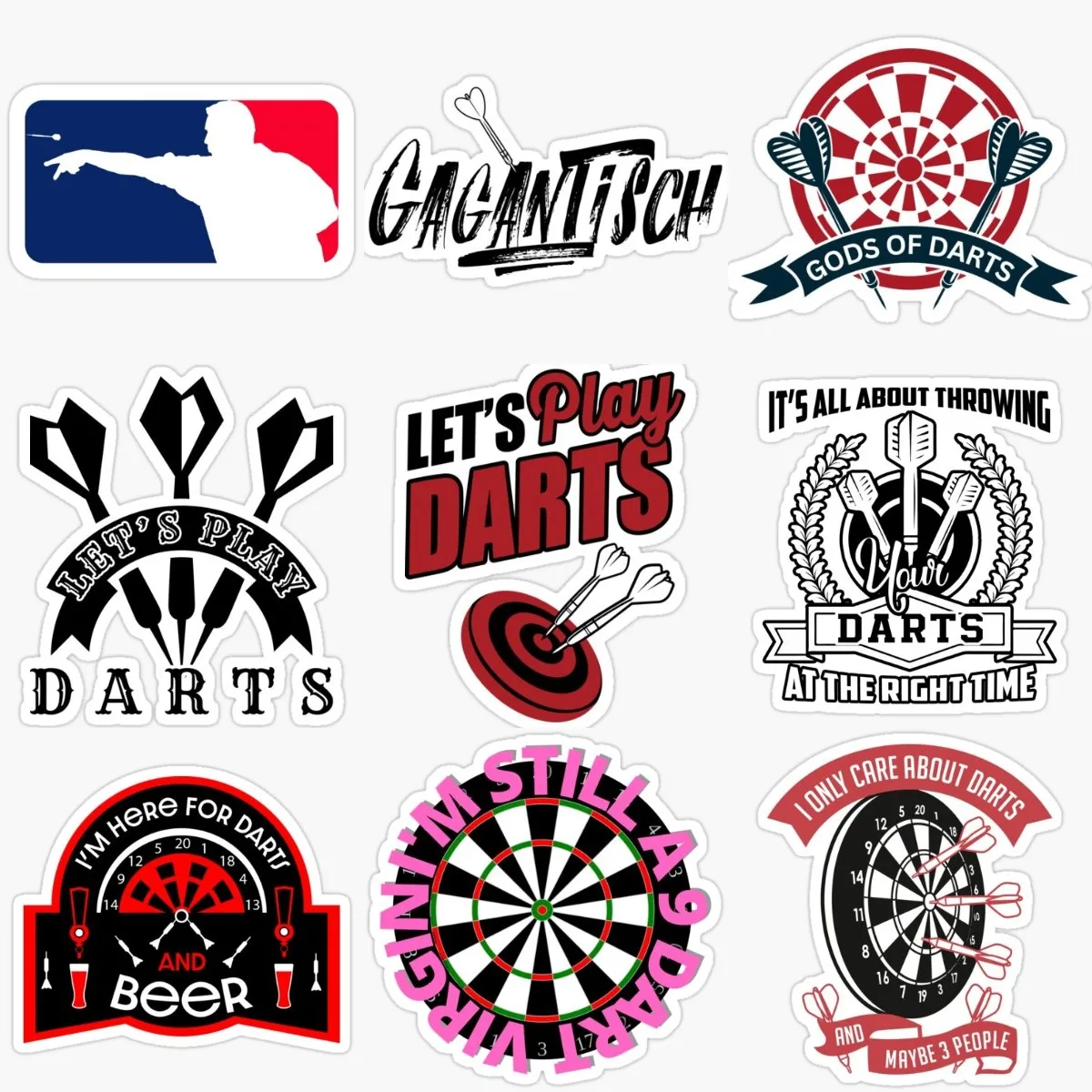 Darts Player Dartboard Creative PVC Waterproof Stickers Accessories for Decorate Car Bicycle Wall Van Table Motorcycle Room