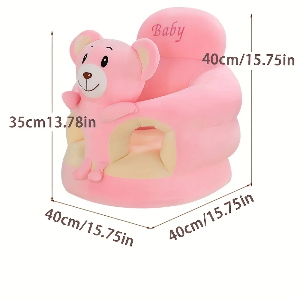 كرسي بذراعين للقطط الوردية القطيفة: مساعدة الطفل تعلم الجلوس والوقوف بأمان. حماية العمود الفقري ومسند الظهر. مقعد ممارسة الرضع الناعم. #6