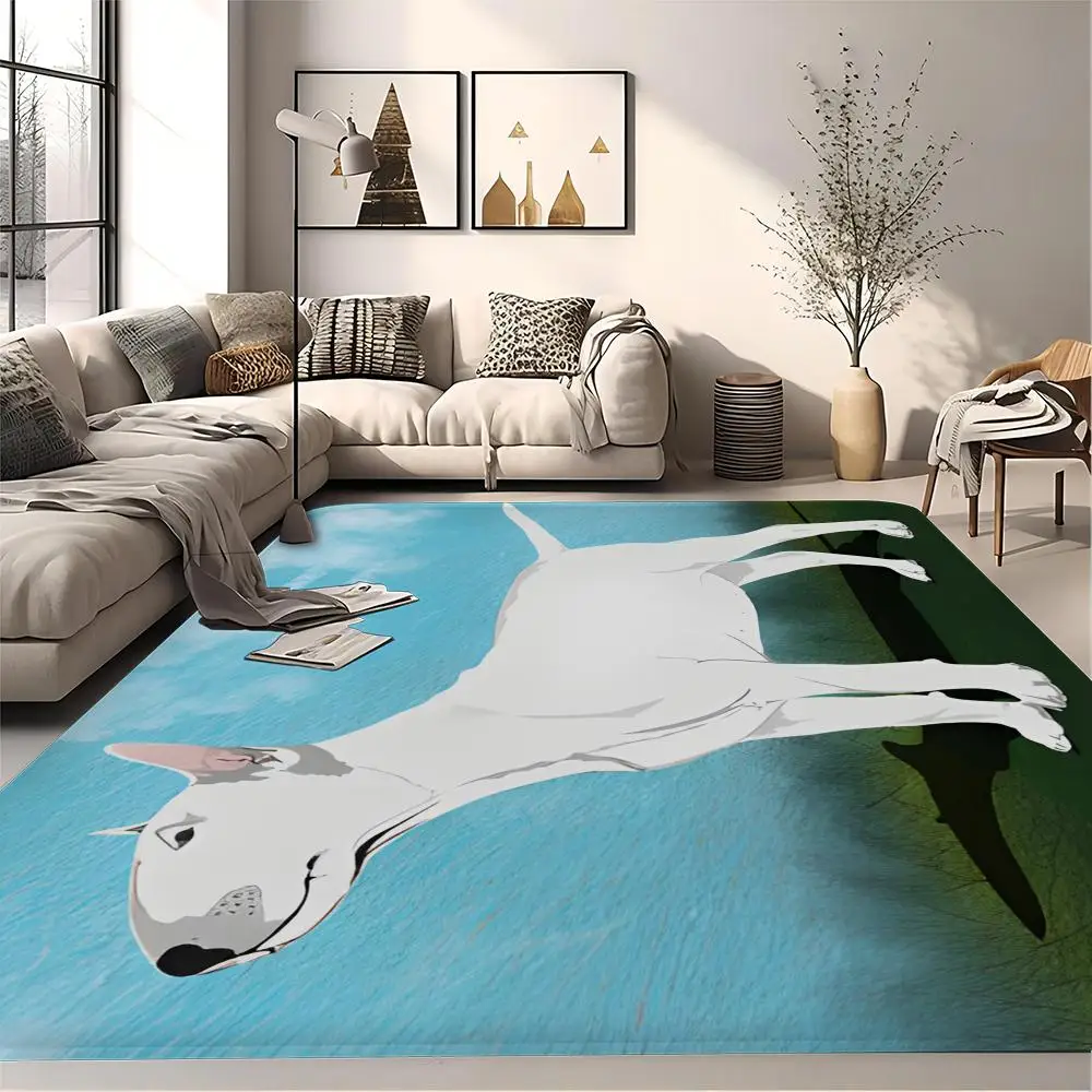 B_Bull T-Terrier Cute Dog  Floor Mat Bathroom Mat Kids Room Bedroom Decoration Balcony Anti-Slip Doormat Living Room Welcome Rug