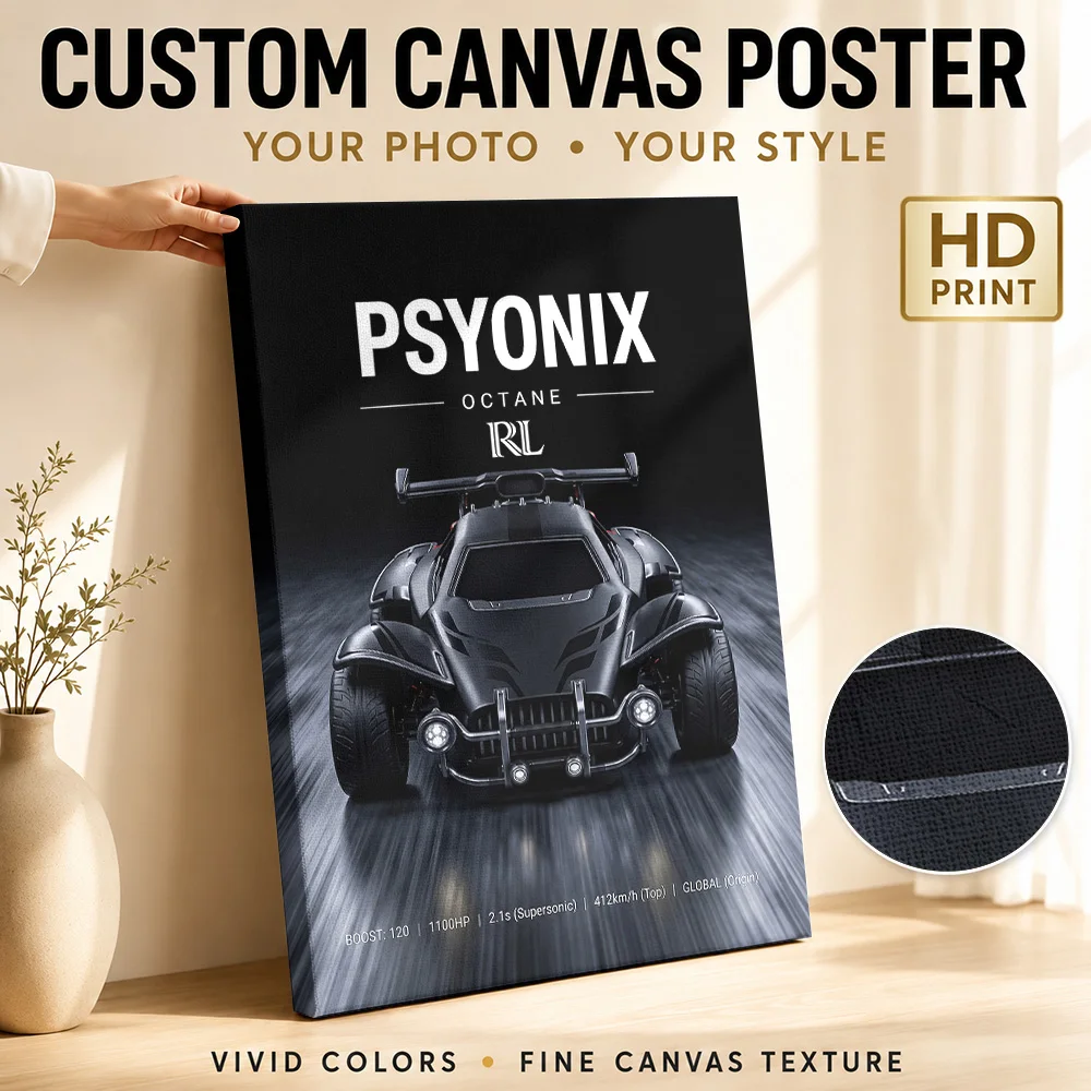 Sleek Race Rocket League Octane Car Canvas Painting Poster Customized Photo Modern Style Home Office Wall Paintings Decoration