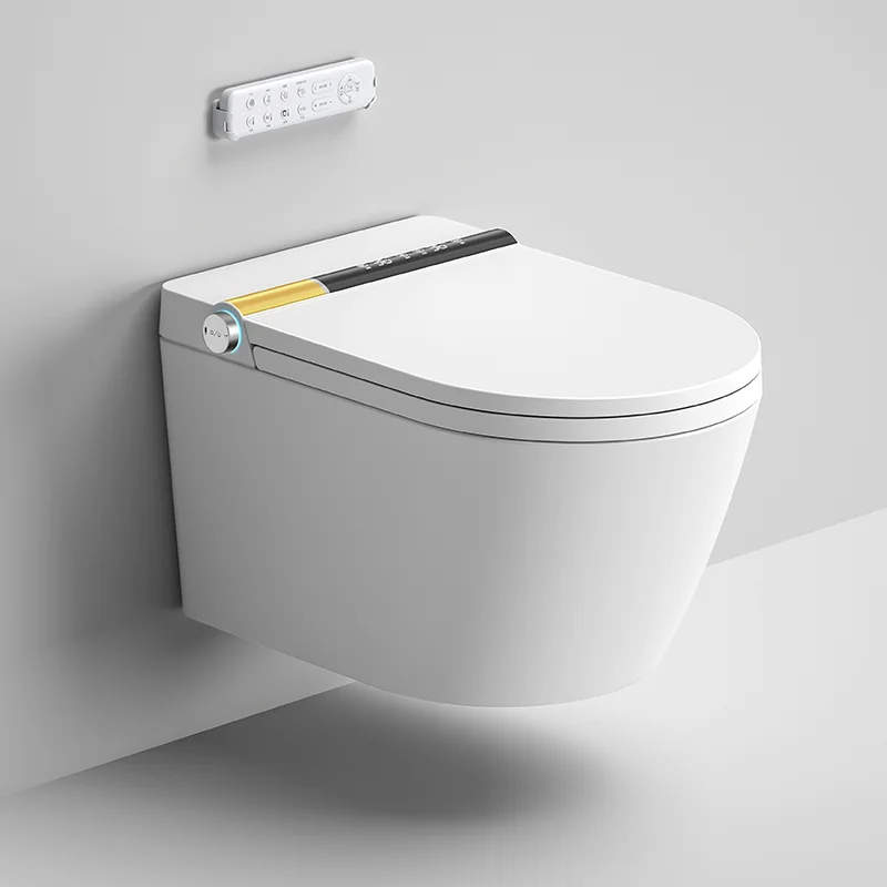 Inteligentna toaleta elektroniczna z automatycznym spłukiwaniem, funkcją manualnego spłukiwania, inteligentna, do użytku przez kobiet w ciąży, wisząca.