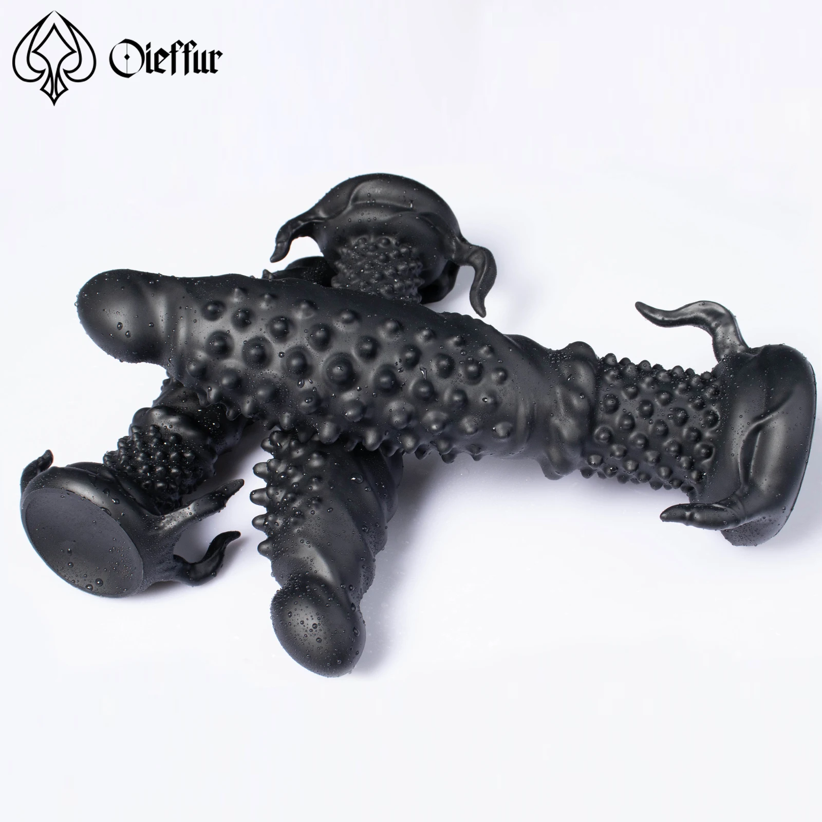 Oieffur Black Dildo With Spikes Silicone Dildo With Suction Cup 13in Penis Anal Sex Toy For Men Adult Erotic Sex Toys For Women