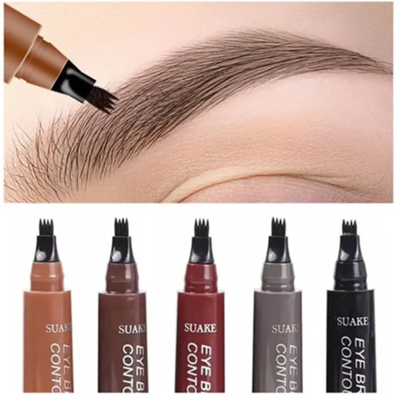 4 Punt Wenkbrauw Potlood Maquillajes Para Mujer Waterdichte Vloeibare Wenkbrauw Pen Make-Up Langdurige Cosmetische Microblade Wenkbrauw Potlood