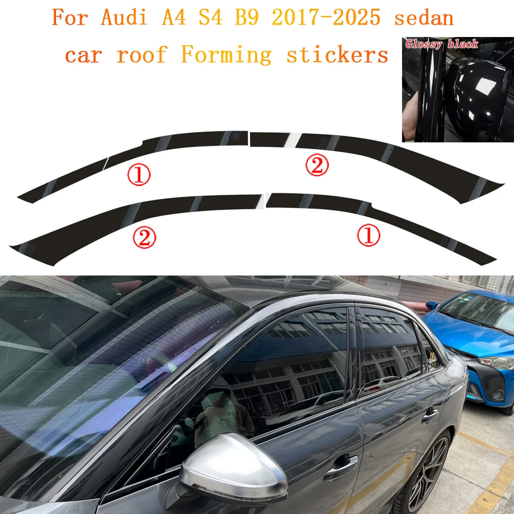 For Audi A4 S4 B9 2017-2025 Customized Suspended Roof Film Invisible Car Body Suit Original Vehicle Black PVC Protective Film