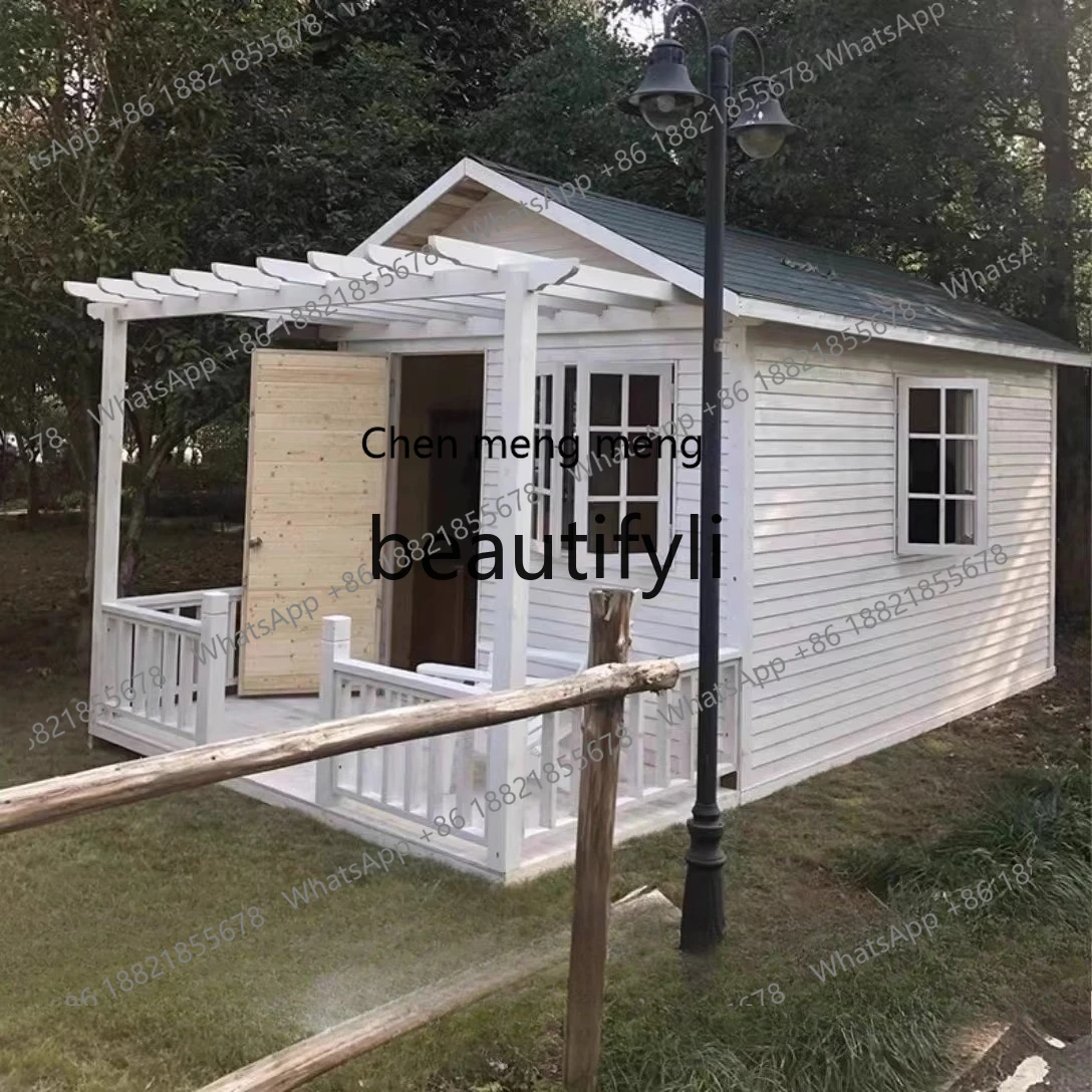 X Anticorrosion wood outdoor wooden house storage room kiosk tool room garden assembly B&B simple house