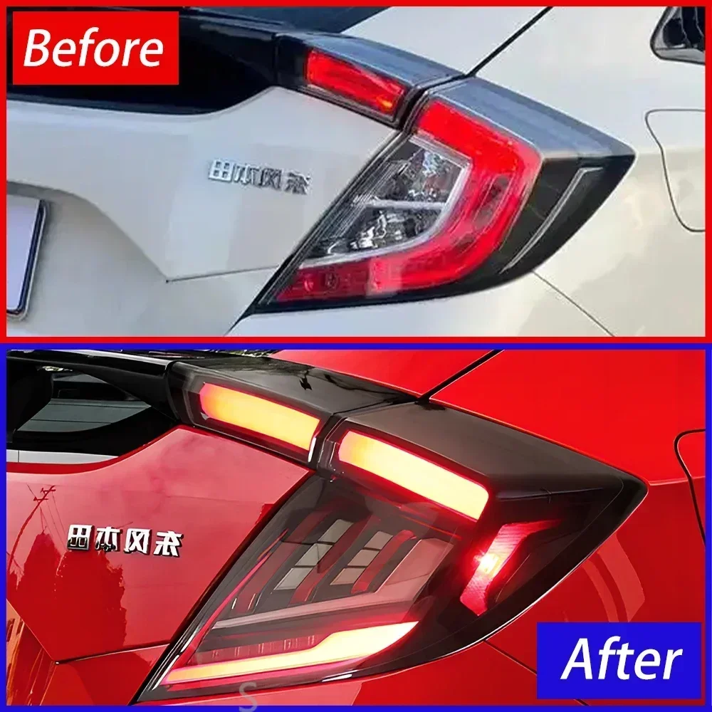 For Honda Civic X 10th FC FK7 FK8 2016-2021 Auto Rear Back Lamps Assembly Upgrade LED Dynamic Turn Car Taillight Accessories