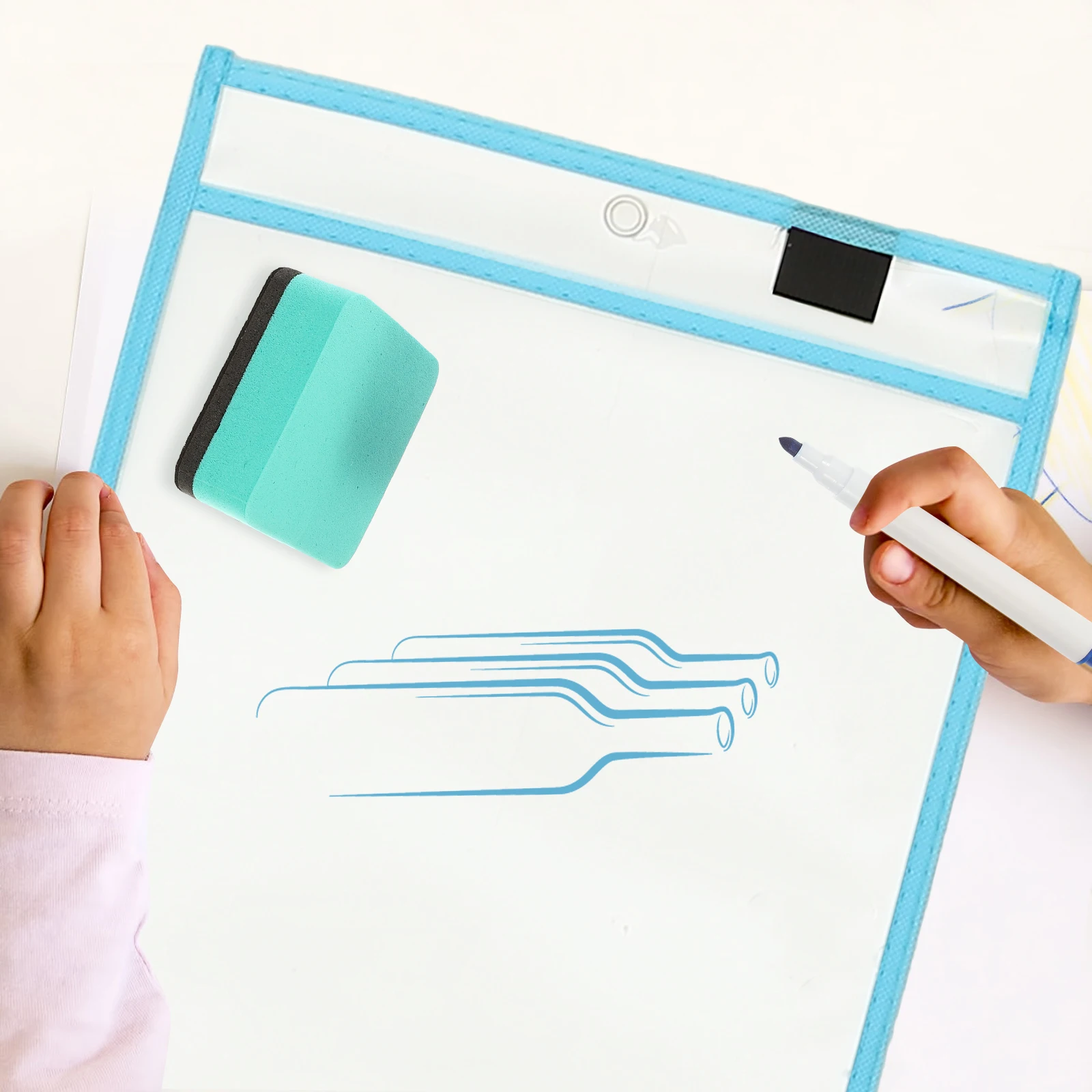 

1Set Transparent Multi-Function Dry Erase Sleeves File Pockets for Daily Use Students Teachers Teacher Must Haves