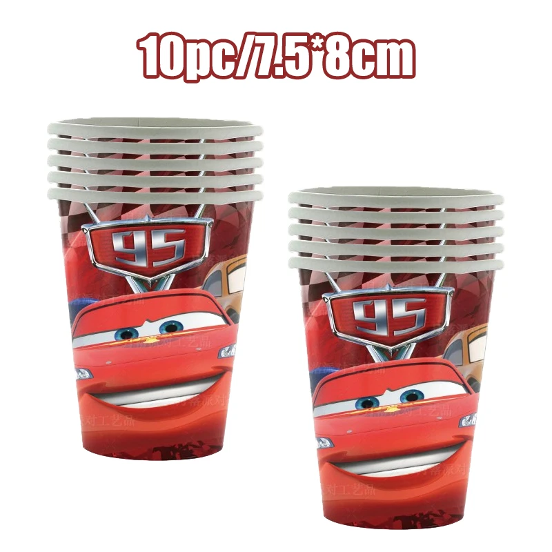 Disney Cars Birthday Party Decoration Supplies New Cartoon Lightning Mcqueen Paper Cups Napkins Plates Balloons Baby Shower Kids