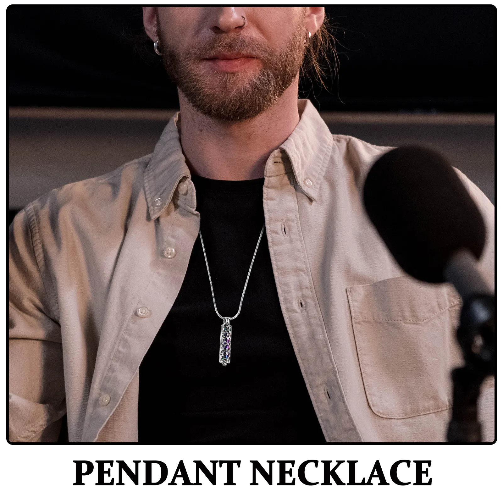 Pet Urn Necklace Stainless Steel Hollow Cylinder Memorial Pendant Keepsake Jewelry Cremation Ashes Memorial Ornament